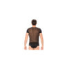 T-shirt noir rayé opaque et transparent 